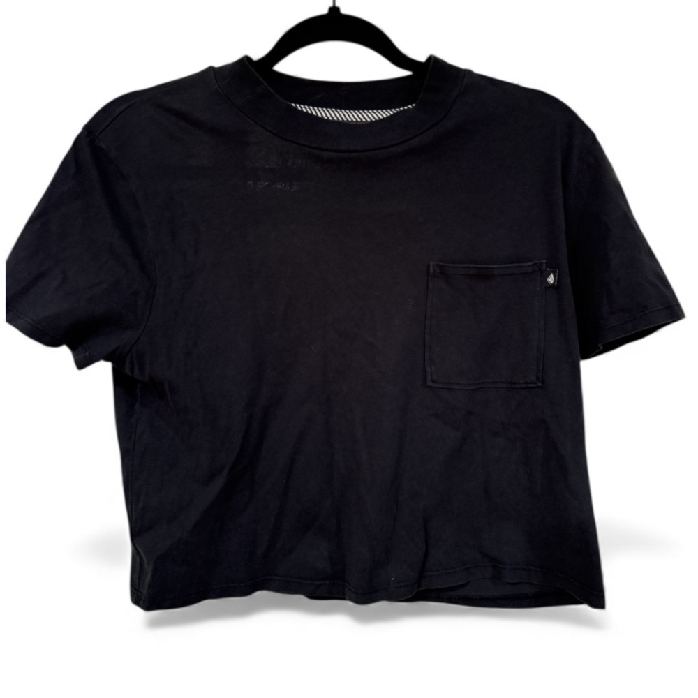 Volcom Black Graphic‎ Cropped T Shirt- Size Small
